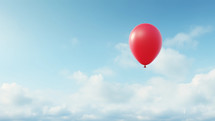 red baloon in the clouds