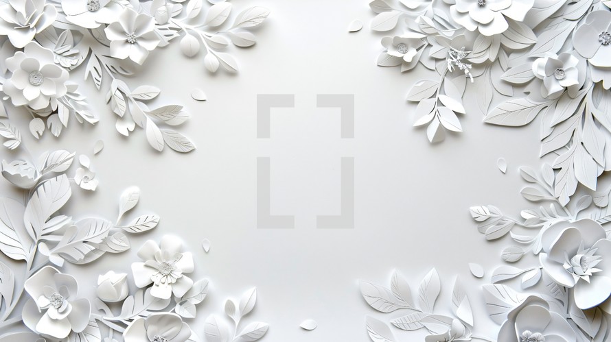 White Flowers With Copy Space For Wedding Invitation 