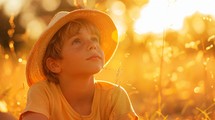 A child at golden hour