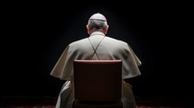Pope Praying In The Dark 
