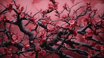 Red Buds Grow On Live Branches