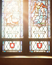 sunlight through stained glass windows 