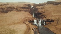 waterfall and river in Iceland 