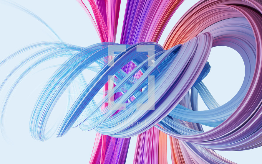 Flowing curve lines background, 3d rendering.