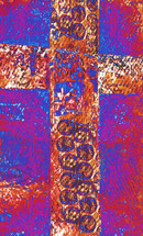 textured cross in bold colors