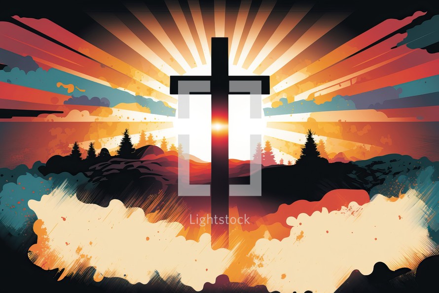 Abstract Cross Banner Background
