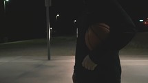 playing basketball at night 