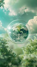 A Bubble Containing The Miniature Of The Earth 