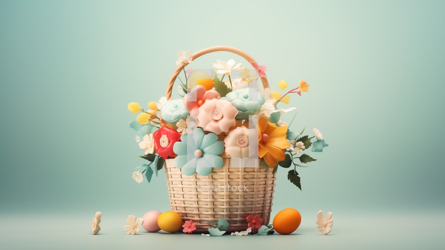 Flowers making a basket look sweet for Easter 