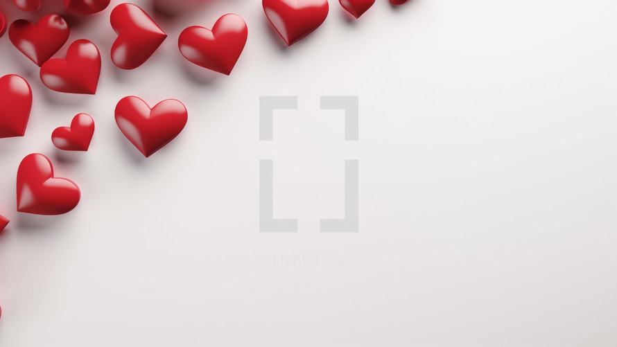 Red hearts with copy space