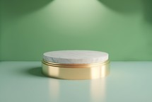 3D podium with gold and marble