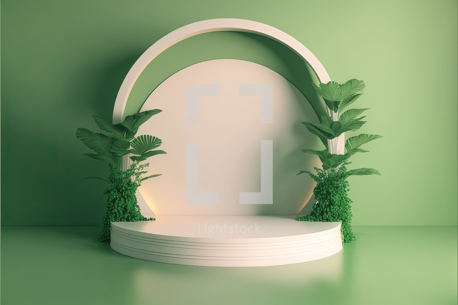 Realistic plants with a 3D podium