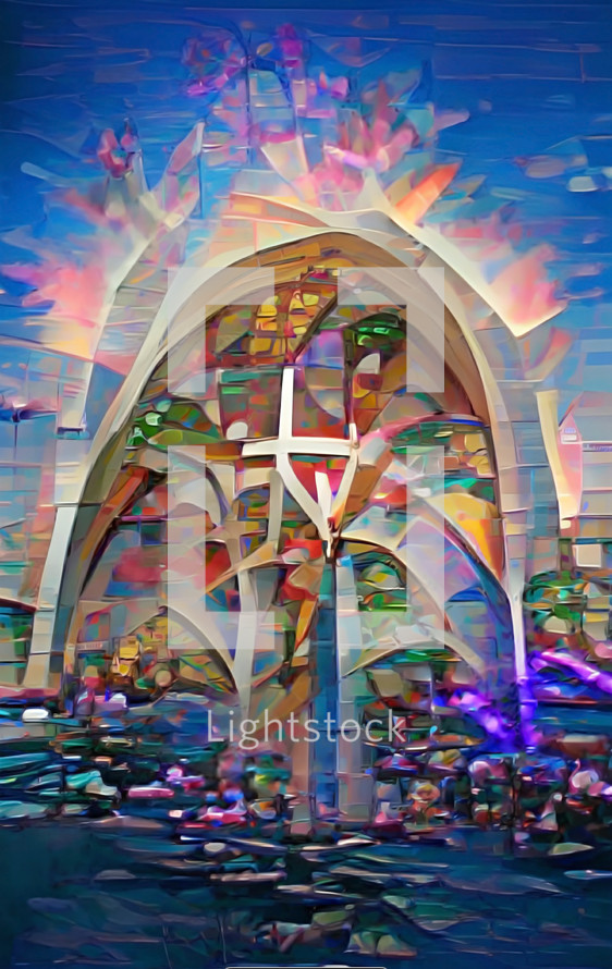 "He is risen indeed" artwork, created with AI input and further editing