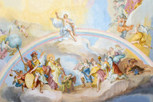 Fresco with rainbow and Jesus 