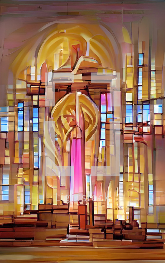 cathedral sanctuary with cross