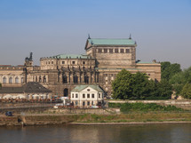 DRESDEN, GERMANY - JUNE 11, 2014: The Semperoper opera house of the Saxon State Orchestra aka Saechsische Staatsoper Dresden was designed by Gottfried Semper in 1841