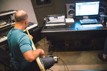 recording music in a studio 