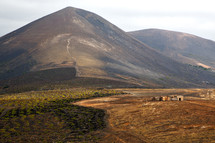 home and farm cultivation in Lanzarote, Spain 