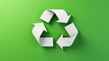 Recycle symbol with green background 