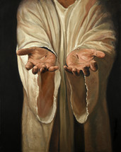 pierced hands of Jesus 