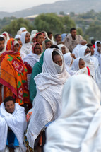 crowds of people at a celebration in Ethiopia 