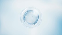 Transparent blue liquid bubble, 3d rendering.