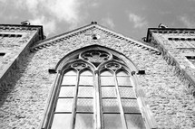 windows on a church in England 