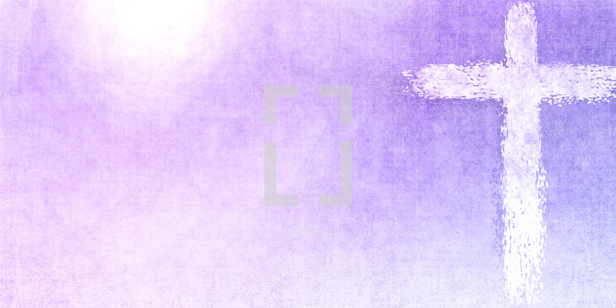 light cross on purple and pink textured sun background, suitable for a worship slide backdrop