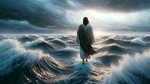 Jesus walks on the waves