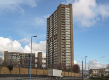LONDON, ENGLAND, UK - MARCH 05, 2009: The Balfron Tower designed by Erno Goldfinger in 1963 is a Grade II listed masterpiece of new brutalist architecture