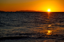 Sunset over the ocean in Australia 