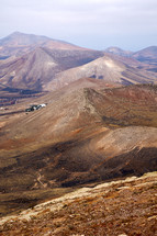 brown mountains in Lanzarote Spain 
