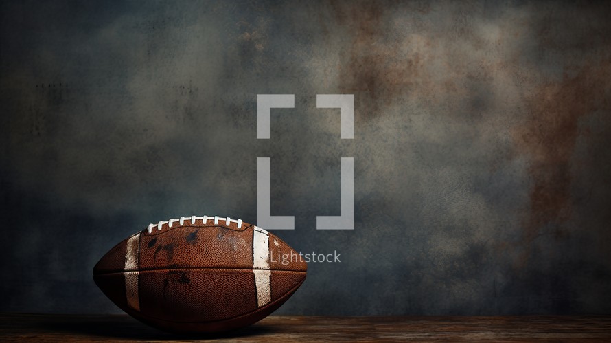 Dirty football on grunge background