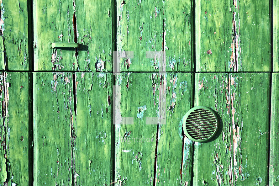 old green wood door