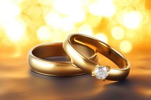 Marriage Ring on Soft Bokeh Background