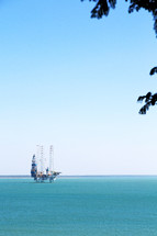oil rig platform in the ocean 