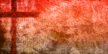 Red, orange, and brown cross textured background.