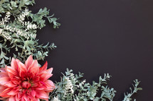 floral border on black background 