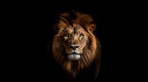a lion on a black background