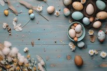 Easter flat-lay elements background