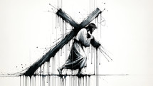 Christ Carrying His Cross in Ink
