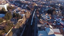 Freight train in the city