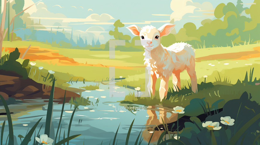 A Lamb On The River