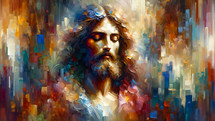 The portrait of Jesus in Creative Digital Art