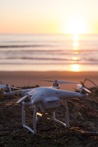 a drone on a beach 