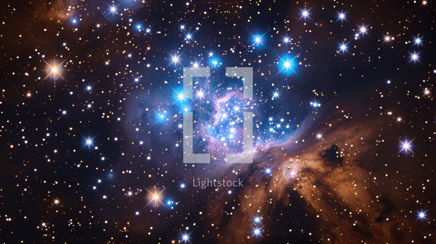 Photo concept of the Wild Duck Cluster, highlighting its rich concentration of stars and open cluster formation Generative AI