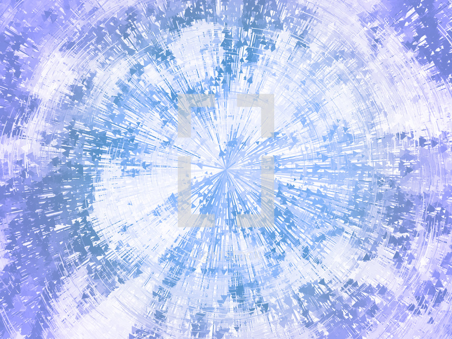 centered radial design in blue, white and purple