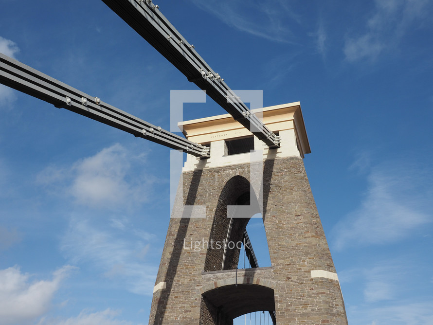 Clifton Suspension Bridge spanning the Avon Gorge and River Avon designed by Brunel and completed in 1864 in Bristol, UK