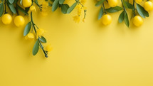 Yellow fruits on background with copy space
