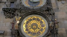 4K Prague Astronomical Clock Prague Orloj Old Town Square Hall Pan Up